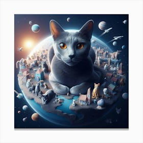 Cat In Space Canvas Print