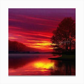 Sunset Over Lake 36 Canvas Print