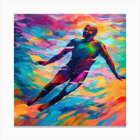 Abstract Swimming | Colorful Painting Canvas Print