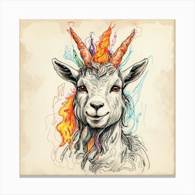 Goat With Horns 10 Canvas Print