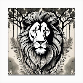 Lion In The Forest 44 Canvas Print