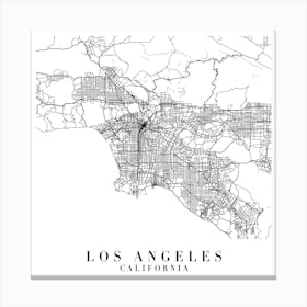 Los Angeles California Street Map Minimal Square Canvas Print