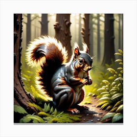 Squirrel In The Forest 72 Canvas Print