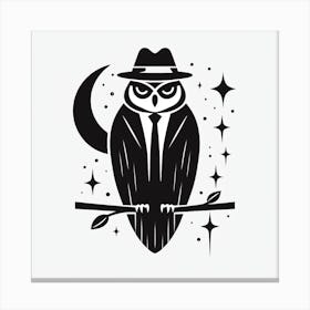 Owl In Hat Canvas Print