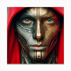 Robot Man In Red Hoodie Canvas Print