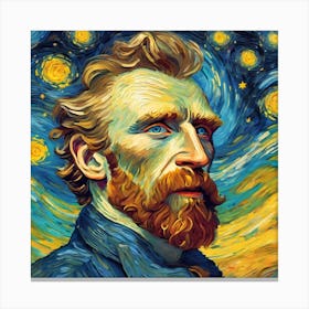 Portrayal Of Van Gogh S Self Portrait (1) Canvas Print