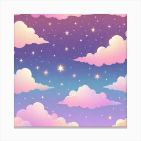 Sky With Twinkling Stars In Pastel Colors Square Composition 246 Canvas Print