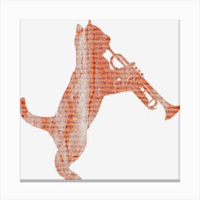 Cat Playing Trumpet Canvas Print