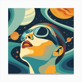 Woman In Space 1 Canvas Print