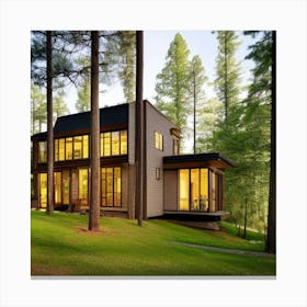 Modern House In The Woods Canvas Print