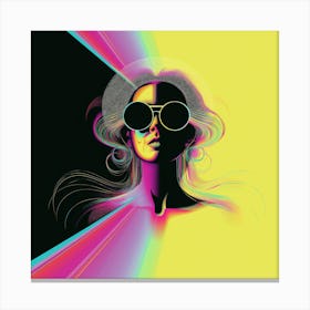 Psychedelic , Trippy , Woman with Shades, Looking Though The Universe Canvas Print