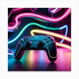 A Highly Stylized And Dramatic Photograph Of A Sleek Modern Game Controller Canvas Print