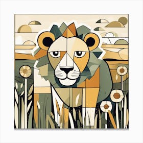 Lion In The Grass Canvas Print