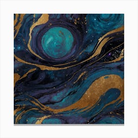 Default Ypainterly Masterpiece Cosmic Elegance Vibrant Blueber 0 Canvas Print