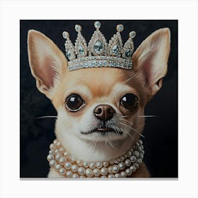 Chihuahua In Crown And Pearls 8 Toile