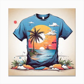 Sunset T - Shirt Canvas Print