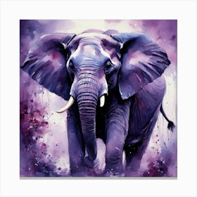 Elephant In Purple Canvas Print