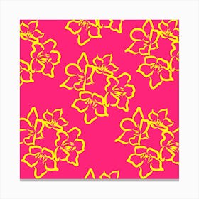 Neon Flowers Canvas Print