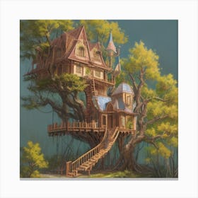 A stunning tree house that is distinctive in its architecture 10 Canvas Print