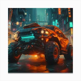 Pumpkin Car (Cyberpunk35) Canvas Print