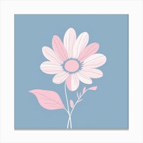 A White And Pink Flower In Minimalist Style Square Composition 344 Canvas Print