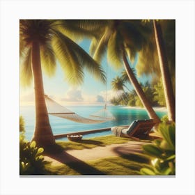 Hammock On The Beach Canvas Print