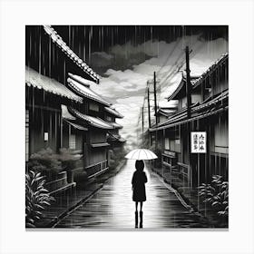 Rainy Day In Japan Canvas Print