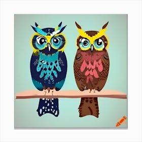 Cute Owls Canvas Print