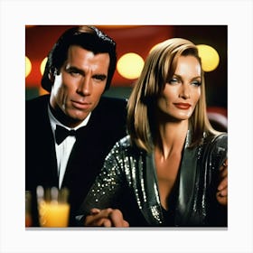 pulp fiction john travolta and uma thurman 3 Canvas Print