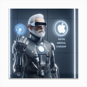 Old Man With Digital Medical Checkup Canvas Print