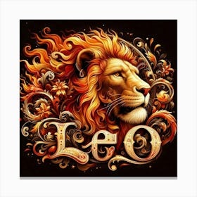 Leo Zodiac Sign, Fire Element, The Lion Canvas Print