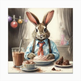 Bunny Eats Cake Canvas Print