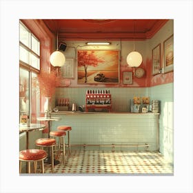 Retro Cafe Canvas Print