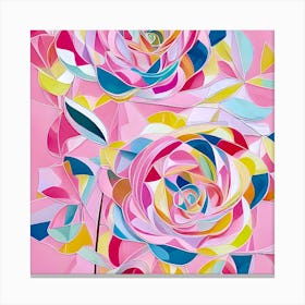 Stylized Floral In Pastel Colors Canvas Print