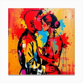 Kissing Couple 3 Canvas Print