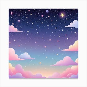 Sky With Twinkling Stars In Pastel Colors Square Composition Canvas Print