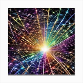 Abstract Rainbow Rays Canvas Print