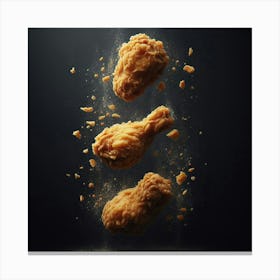 Fried Chicken Flying Canvas Print