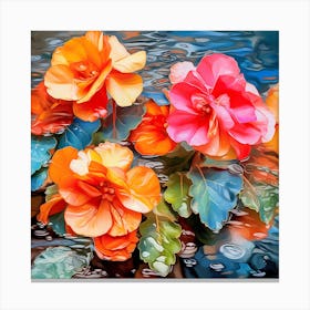 Watercolour Of Flowers Canvas Print