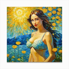 Woman In A Bikinivdgj Canvas Print