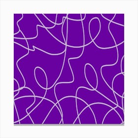 Purple and White Line Art Canvas Print