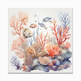 Sea Corals and fish Canvas Print
