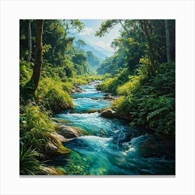 River In The Jungle Canvas Print