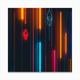 Abstract Of Neon Lights Canvas Print