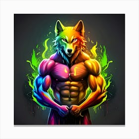 Colorful Wolf 9 Canvas Print