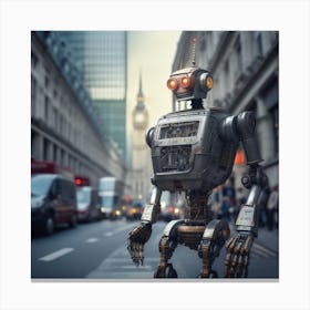 Robot On The Street 65 Canvas Print