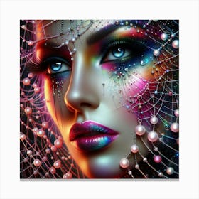 Sexy Woman With Colorful Makeup Canvas Print