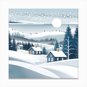 Christmas snow 13 vector art Canvas Print