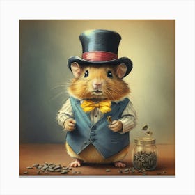 Hamster In Top Hat 3 Canvas Print