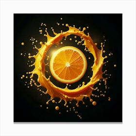 Orange Juice Splash Canvas Print